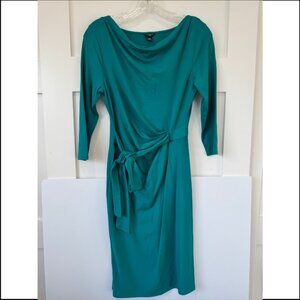 Ann Taylor Green Front-tie Jersey Dress XSP